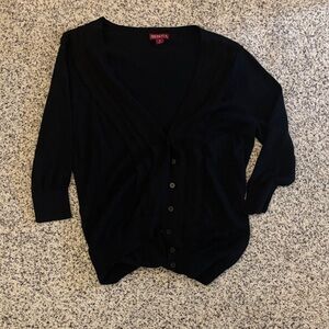 Merona S Black Button-Front V-Neck Cardigan